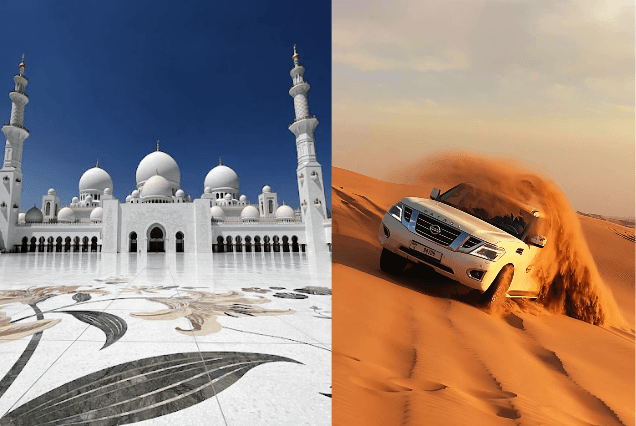 Mosque-car-dunes Abi Dhabi City Tour